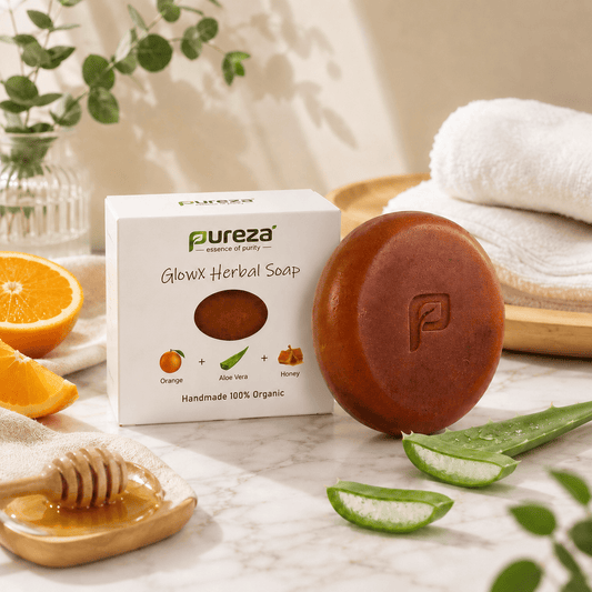 Pureza GlowX Herbal Soap | Orange, Aloe Vera & Honey | 105g