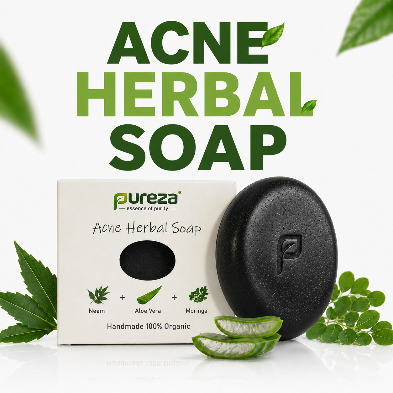 Pureza Acne Herbal Soap | Neem, Aloe Vera & Moringa | 105g