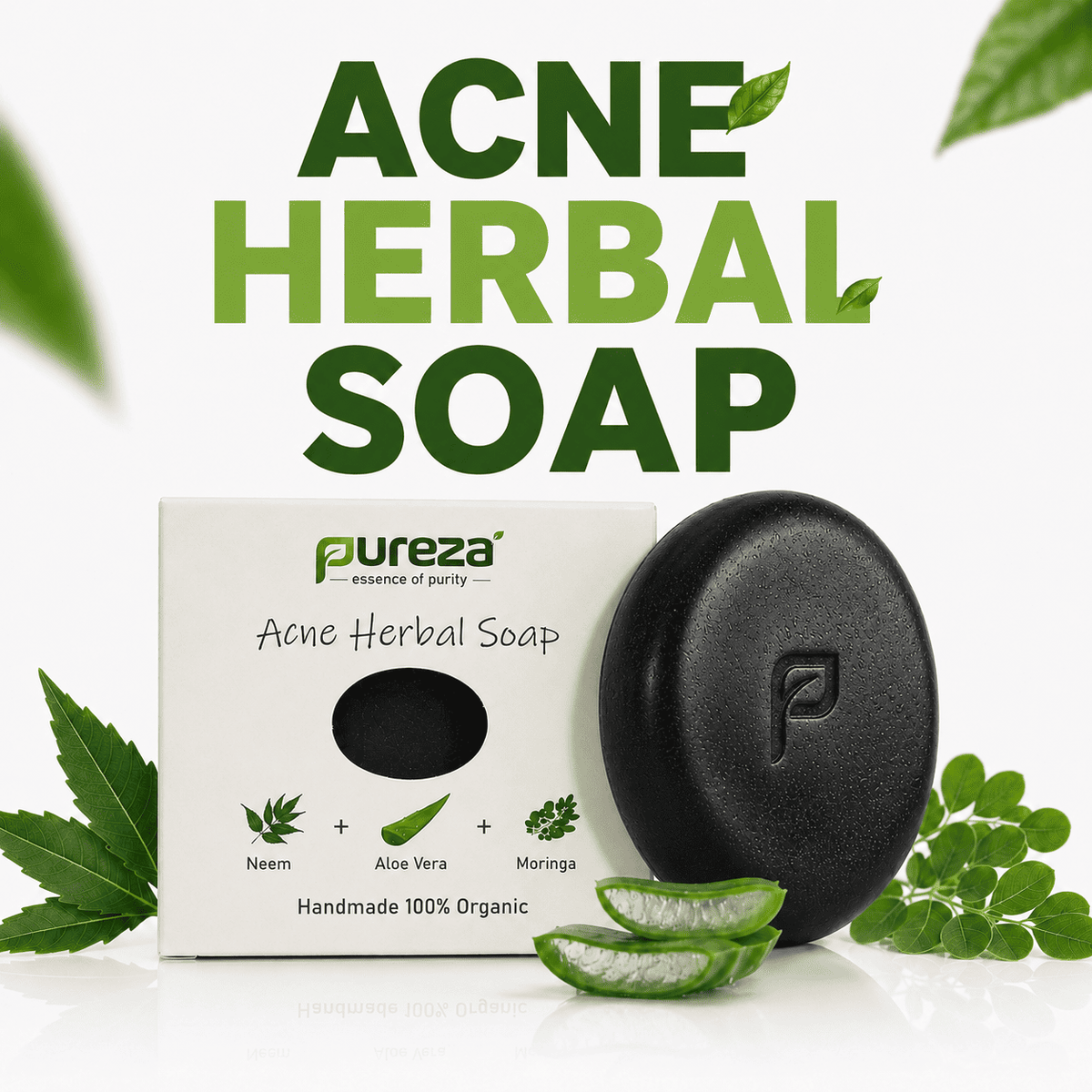 Pureza Acne Herbal Soap | Neem, Aloe Vera & Moringa | 105g